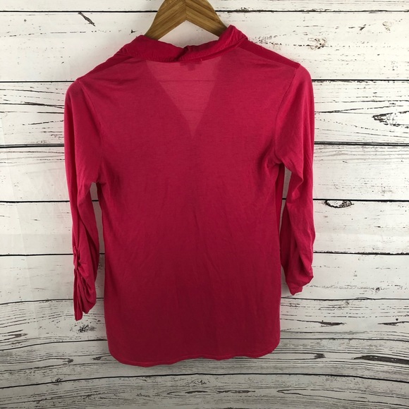 Splendid Roll Tab Sleeve Two Tone Blouse XS - Picture 2 of 7